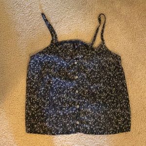 Black floral spaghetti strap size small